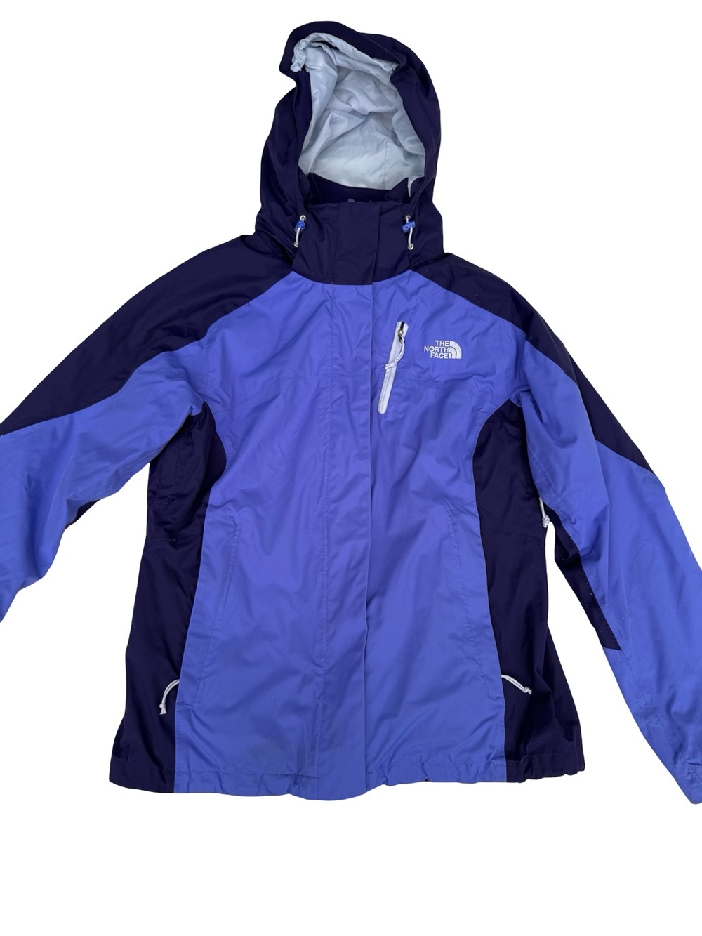 North Face Women's Medium Purple Periwinkle Hooded Softshell Jacket Fleece lined